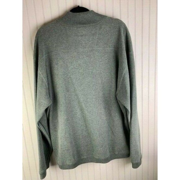 Hathaway Mens Sweater Size Large Gray Long Sleeve 1/4 Zip Medium Weight - Picture 6 of 6